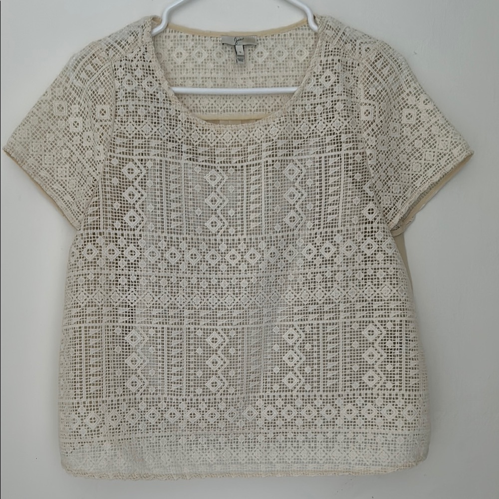 Elegant Cream Lace Women's Top